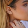 Baguette Accent Diamond Studs - Image 4