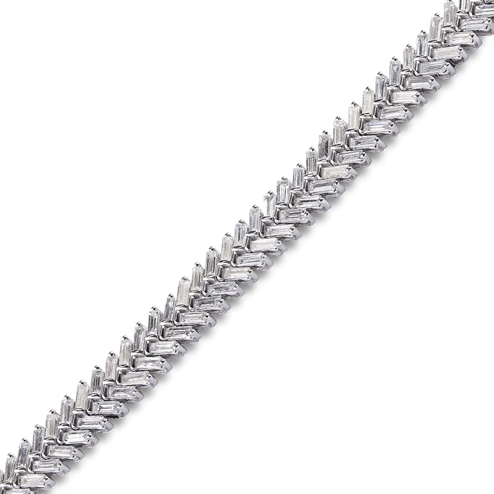 Baguette Diamond Chevron Bracelet