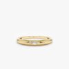 Baguette diamond dome ring with a bold polished profile