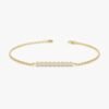 Bar Bracelet In 925 Sterling Silver with Bezel Set Bubble Diamonds