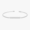 Bar Bracelet In 925 Sterling Silver with Bezel Set Bubble Diamonds - Image 2