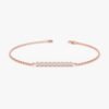 Bar Bracelet In 925 Sterling Silver with Bezel Set Bubble Diamonds - Image 4
