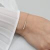 Bar Bracelet In 925 Sterling Silver with Bezel Set Bubble Diamonds - Image 7