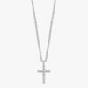 Beaded cross necklace in 925 sterling silver with thick gold plating