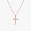 Bezel Diamond Cross Necklace - Image 3
