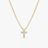 Bezel Diamond Mini Cross Necklace