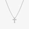 Bezel Diamond Mini Cross Necklace - Image 3