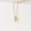 Bezel Diamond Mini Cross Necklace - Image 5