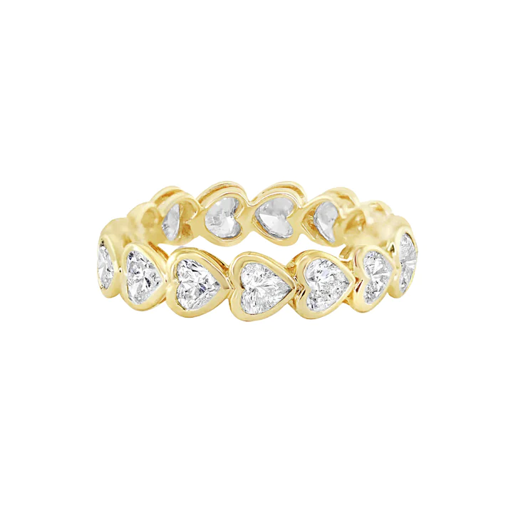 Bezel Set Diamond Heart Eternity Band