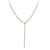 Bezel Set Diamond Lariat Necklace with modern lariat drop design