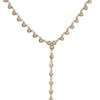 Bezel Set Diamond Lariat Necklace with premium CZ diamond accents
