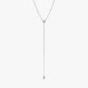 Bezel Set Double Diamond Lariat Y Necklace In 925 Sterling Silver - Image 2