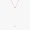 Bezel Set Double Diamond Lariat Y Necklace In 925 Sterling Silver - Image 3
