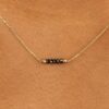 Black Diamond Beaded Bar Necklace - Image 3