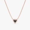 Black Enamel & Diamonds Heart Necklace - Image 3