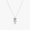 Black & White Diamond Teddy Bear Necklace - Image 2