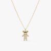 Black & White Diamond Teddy Bear Necklace - Image 3