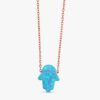Blue Opal Hamsa Necklace - Image 3