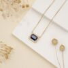 Blue Sapphire Diamond Necklace - Image 3