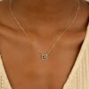 Blue Sapphire Diamond Necklace - Image 5