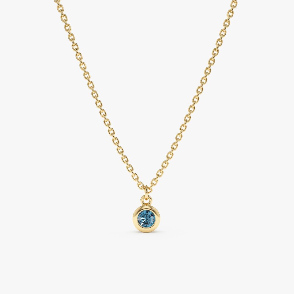 Blue Topaz Charm Necklace