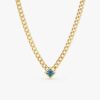Blue Topaz Cuban Chain Necklace