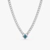 Blue Topaz Cuban Chain Necklace - Image 2