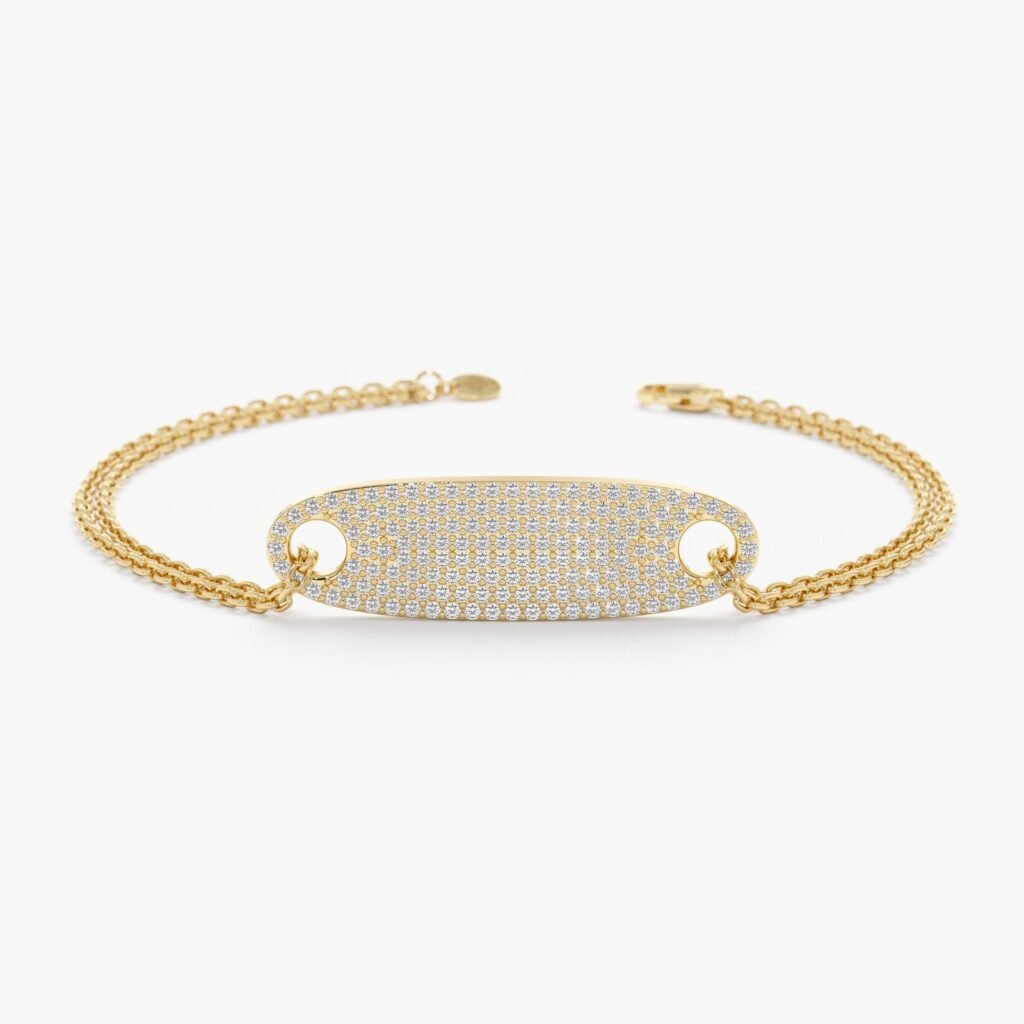 Bold Diamond ID Bracelet