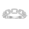 Gold-plated sterling silver ring with open chain link form