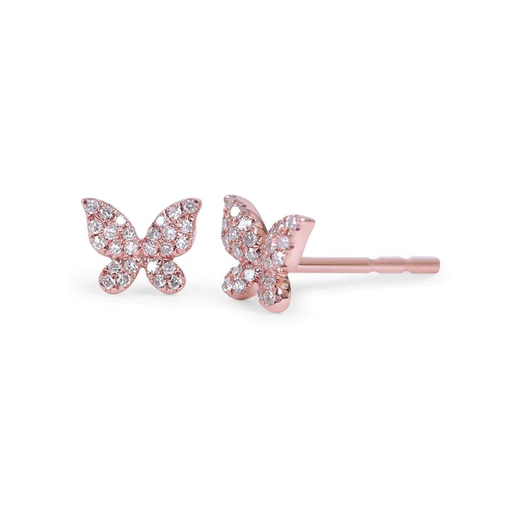 Butterfly Diamond Stud Earrings