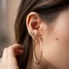 Butterfly stud earrings featuring 52 premium CZ stones