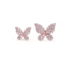 Butterfly diamond stud earrings with 0.09 ct total stone weight