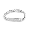 Chain link diamond ID bracelet with pave-set CZ stones