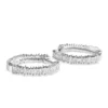 Modern hoop earrings with premium CZ stones and baguette setting