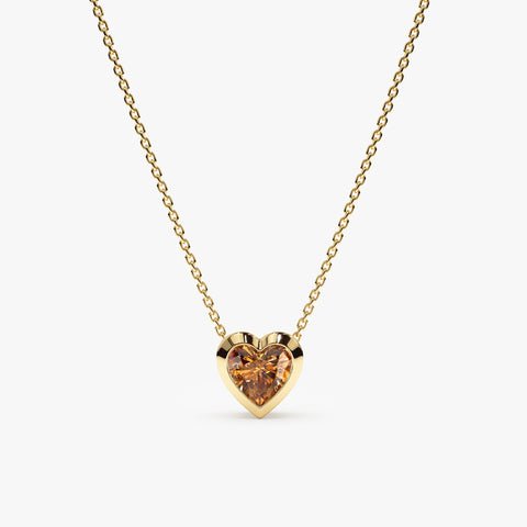 Citrine Heart Necklace