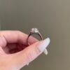 Cluster oval engagement ring in 925 sterling silver with thick gold plating