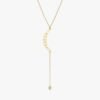 Crescent Diamond Lariat Necklace