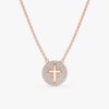 Cross Cutout Diamond Disc Necklace - Image 5