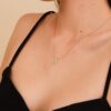 Cross Cutout Diamond Disc Necklace - Image 6