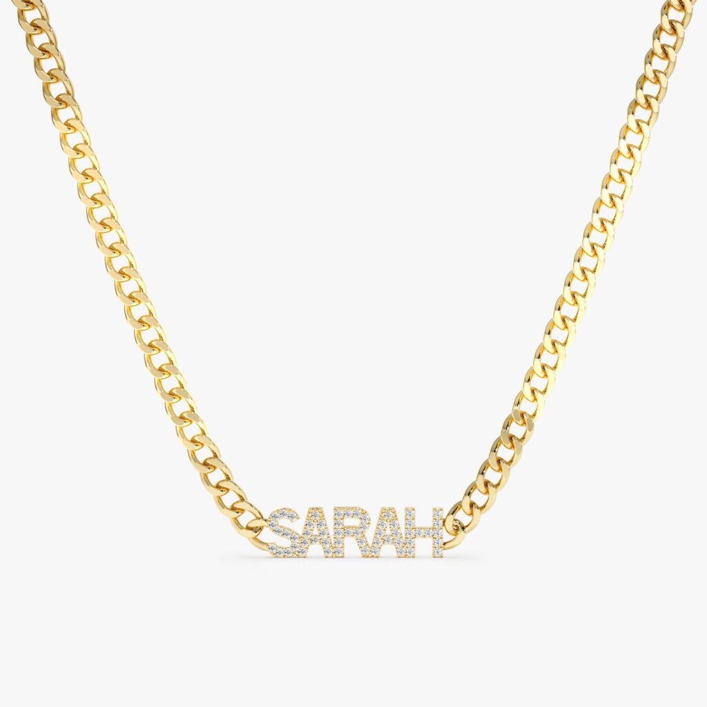 Cuban Chain Diamond Name Necklace