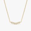 Curved Bubble Bar Diamond Necklace