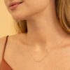 Curved Diamond Bar Necklace - Image 4