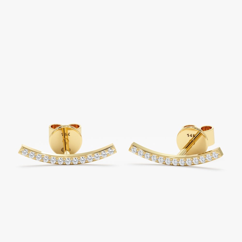 Curved Diamond Bar Studs