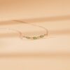 Curved Emerald & Diamonds Bar Necklace - Image 3