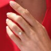 Delicate engagement ring with a slim 1.50 mm band