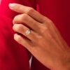 Sterling silver ring featuring a cushion cut premium CZ diamond