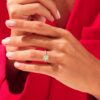 Halo solitaire ring with a refined 1.50 mm band
