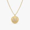 Custom Initial Diamond Coin Necklace
