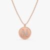 Custom Initial Diamond Coin Necklace - Image 4