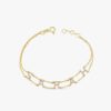 Custom Name Double Chain Bracelet with dual delicate chain design
